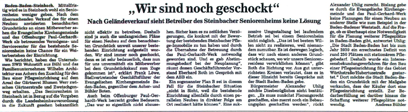 Zeitungsartikel Steinbach